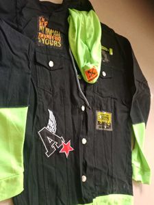 Unique Graphic Black &amp; Neon Jacket