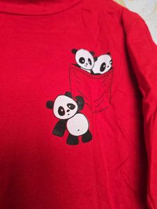 Red Panda Print Long Sleeve Top