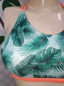 (300)Tropical Print Sports Bra