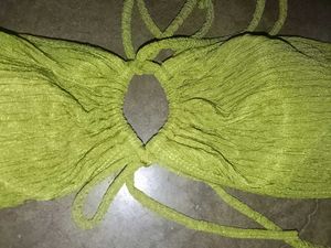 Olive Green Textured Bikini Set