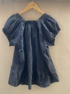 Blue Off-Shoulder Blouse