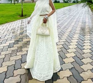 Elegant White Lehenga Set with dupatta