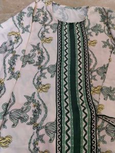 Green Floral Tunic &amp; Wide-Leg Pants Cod Set