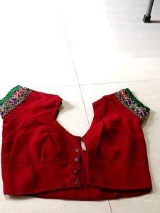 Red Embroidered Blouse
