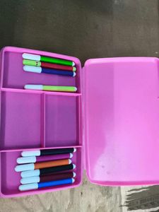 Pink Art Supply Organizer with Markers