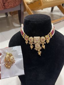 Elegant Gold Plated Kundan Necklace Set