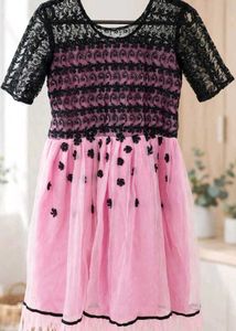 Elegant Pink Lace short tunic Kurta dress