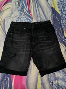 Men's Black Denim Shorts