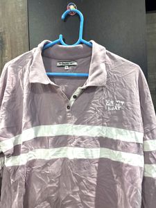 Purple Striped Polo T-Shirt