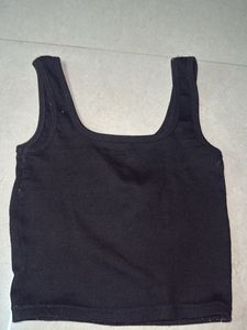 Black Ribbed Tank Top