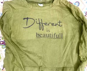 Green Graphic Long Sleeve Top
