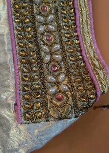 SILVER SHINY PARTYWEAR BLOUSE