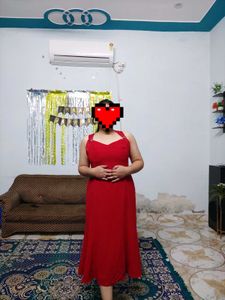 Elegant Red Off-Shoulder Maxi Dress