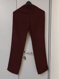 Burgundy Straight Leg Trousers