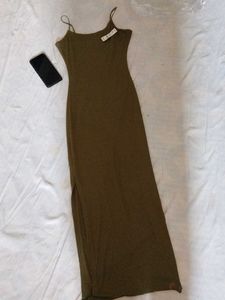 Olive Green Slip Dress