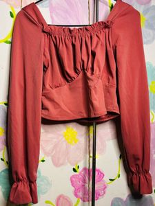Off-Shoulder Ruched Crop Top