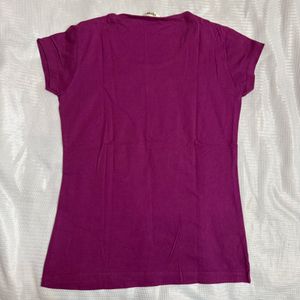 Purple and Grey Girly Graphic Tops