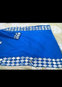 Blue Kurta with Mirror Embellishments