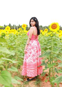 Floral Print Maxi Skirt with corset top