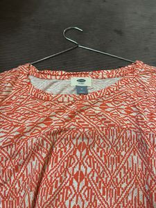 Old Navy Orange Patterned Top