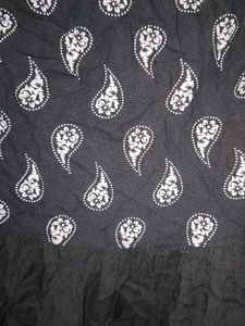 Stylish Black Paisley Print Dress