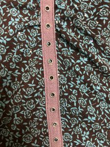 Ruching Floral V-Neck Sleeveless Top