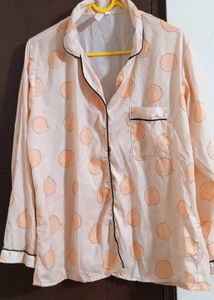 Peach Pattern Night Suit