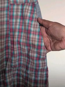 Plaid Button-Up Sleeveless Dress