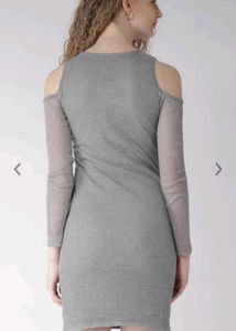 Women Grey FOREVER 21 Self-Striped Sheath Dress