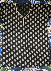 Black &amp; white Printed Short Kuri Combo Offer