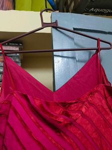 Pink &amp; Red Satin Chiffon Party dress