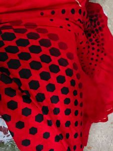 New soft saree unstiched with dot design