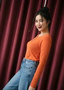 Stylish Orange Long Sleeve Top