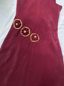 Maroon Stiched dress