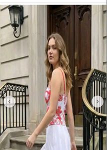 Shein Adjustable Spaghetti Strap Floral Print Cors