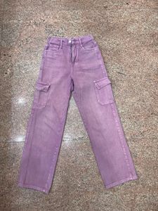 Stylish Purple Cargo Jeans