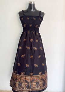 Bohemian Elephant Print Maxi Dress