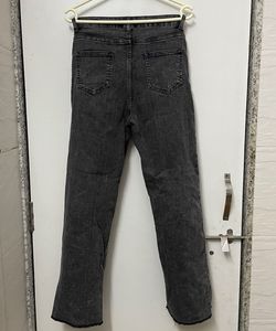 Washed Grey Straight Leg Jeans