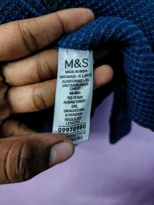 Men's Blue Textured Button-Down Shirt