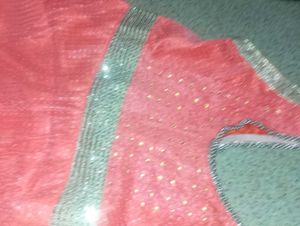 2 New Gowns Orange And Sky Blue Colour