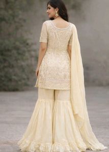 Elegant Cream Sharara Suit Set