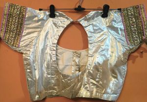 SILVER SHINY PARTYWEAR BLOUSE