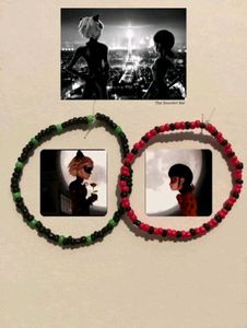 miraculous ladybug themed couple bracelets