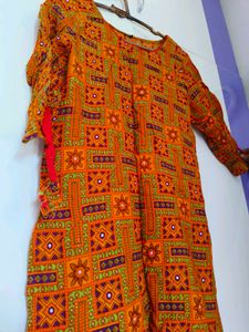 Orange Geometric Print Tunic