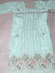 Elegant Mint Green Embroidered Kurta