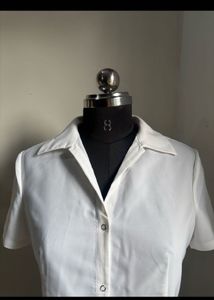 Classic White Short Sleeve Button-Up Shirt