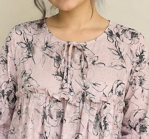 Dusky pink Floral Print tunic