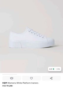 H&M Womens White Platform Trainers