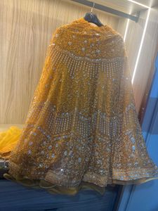 Embroidered Yellow Lehenga Skirt