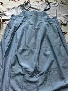 Cute Blue Pinafore Dress
